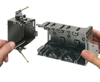 Gangable Non-Metallic/Plastic Dual-Gang Nail-On End Box 