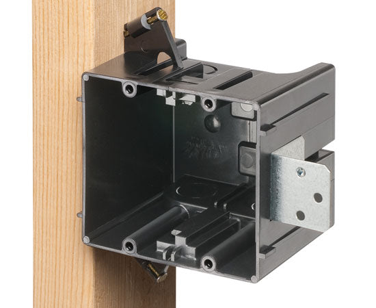 Non-Metallic/Plastic Dual-Gang Nail-On End Box - New Construction, Gangable