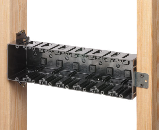 Gangable Non-Metallic/Plastic Dual-Gang Nail-On End Box - New Construction, Assembled