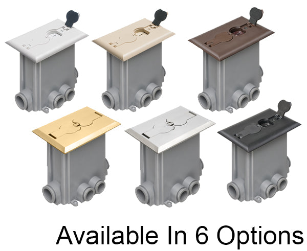 Non-Matalic & Metal Floor Boxes with Flip Lids for New Concrete Pours in 6 different color variation