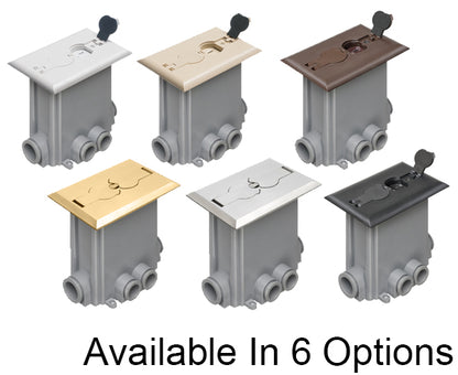 Non-Matalic & Metal Floor Boxes with Flip Lids for New Concrete Pours in 6 different color variation