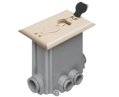 Floor Power Outlet Box w/ Flip Lid Single Gang - Light Almond cover