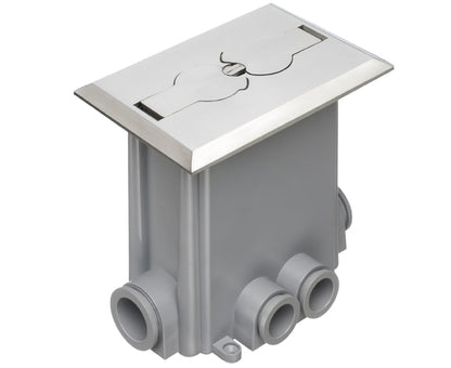 Floor Power Outlet Box w/ Flip Lid and Nickel-plated cover