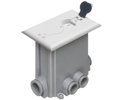 Floor Power Outlet Box w/ Flip Lid Single Gang - white cover