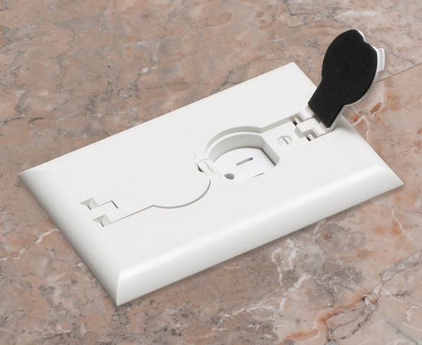 Floor Power Outlet Box w/ Flip Lid Single Gang - white cover