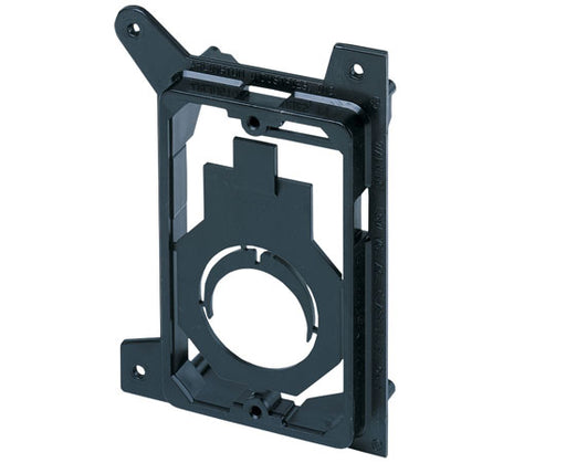 Single Gang New Construction Low Voltage Mounting Brackets, Black w/ Fitting Mount