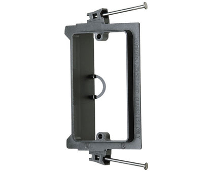 Single Gang Nail-on Low Voltage Mounting Brackets, Black with Nails