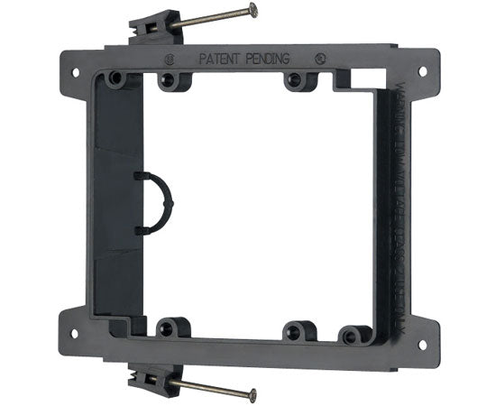 Two (2) Gang Nail-on Low Voltage Mounting Brackets, Black with Nails