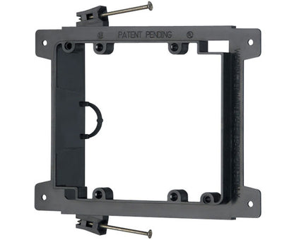 Two (2) Gang Nail-on Low Voltage Mounting Brackets, Black with Nails