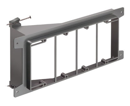 Four (4) Gang Nail-on Low Voltage Mounting Brackets, Black with Nails