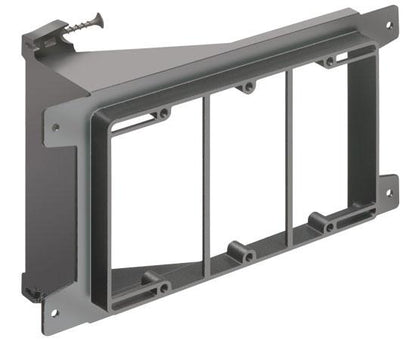 Screw-on Low Voltage Mounting Brackets, Black with Screws- 3 Gang