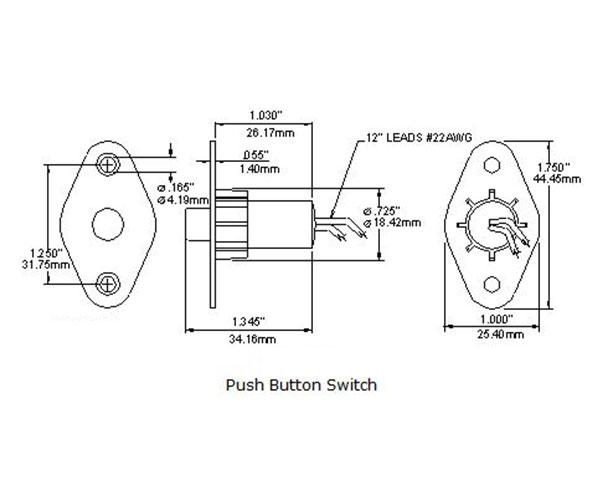 Push Button/Plunger Switch - PB-100/PBF-100 Series - 10 Pack