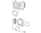 TV Bridge II Kit with angled power side in recessed box for Flat Screen TVs - White