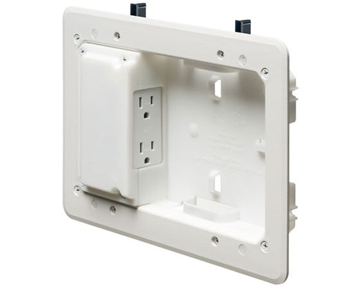 5" x 8" Low Profile Plastic TV Box™ for Shallow Wall Depths ™ White