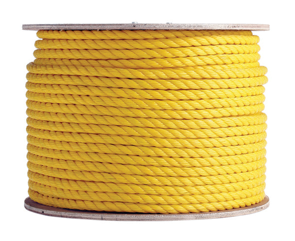Yellow Twisted 3 Strand Polypropylene Rope, U.V. Stabilized — Primus Cable