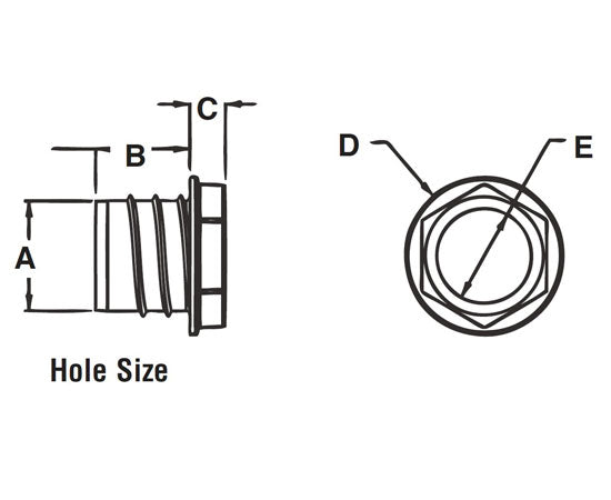 Plastic Wire and Cable Bushings Diagram