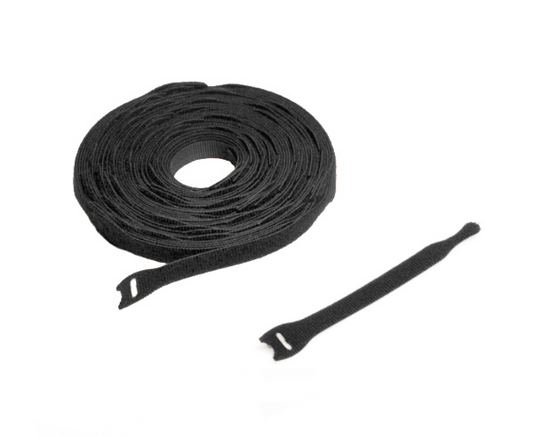 LiteWrap - 1/2" x 12", Die-cut Slot, Soft Hold, Cable Wraps, 10 Pack - Black