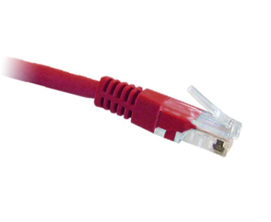 CAT5E Ethernet Patch Cable, Molded Boot, RJ45 - RJ45, 50ft - Red