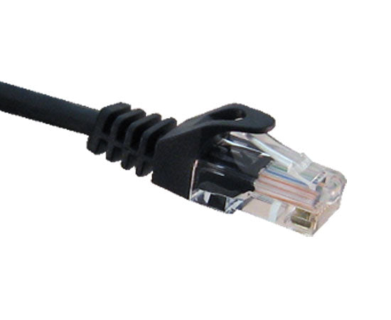 CAT5E Ethernet Patch Cable, Snagless Molded Boot, RJ45 - RJ45, 1.5ft - Black