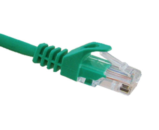 CAT5E Ethernet Patch Cable, Snagless Molded Boot, RJ45 - RJ45, 35ft - green