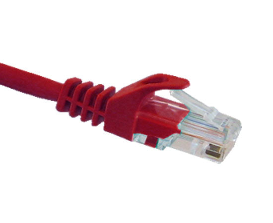 CAT5E Ethernet Patch Cable, Snagless Molded Boot, RJ45 - RJ45, 2ft - Red