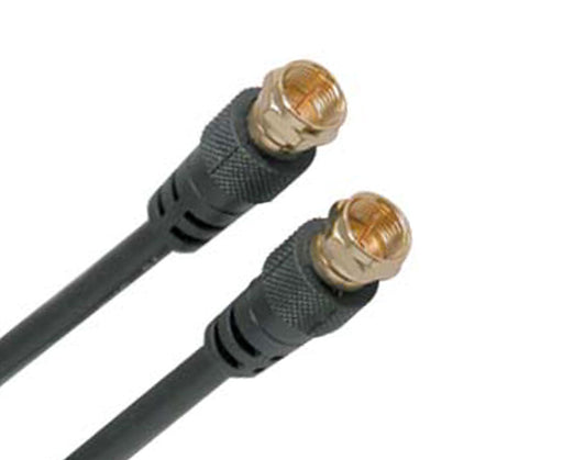 RG6 Coax Cable Jumper F-type Connector Gold Plated Brass 6 Ft Black