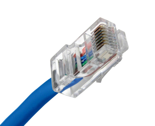 CAT5E Ethernet Patch Cable, Non-Booted, RJ45 - RJ45, 2ft - blue