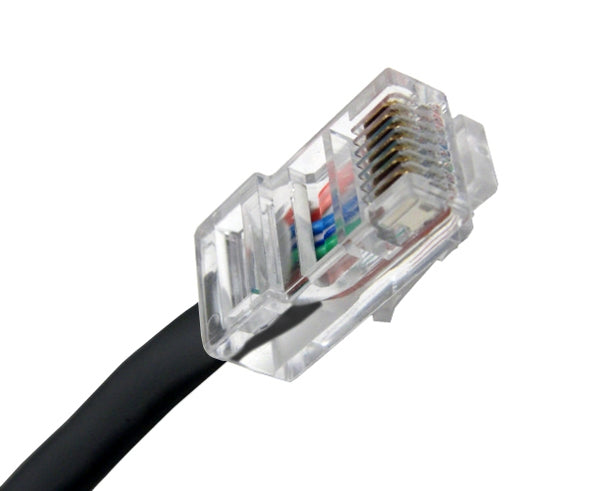 CAT5E Ethernet Patch Cable, Non-Booted, RJ45 - RJ45, 1ft - Black