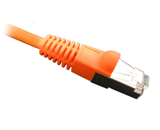 CAT5E Ethernet Patch Cable Shielded, Snagless Molded Boot, RJ45 - RJ45, 5ft - Orange