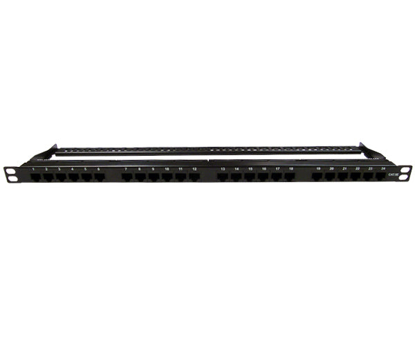 CAT5E High Density 24 Patch Panel, Half-U 180° IDC's front view