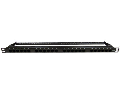 CAT5E High Density 24 Patch Panel, Half-U 180° IDC's front view