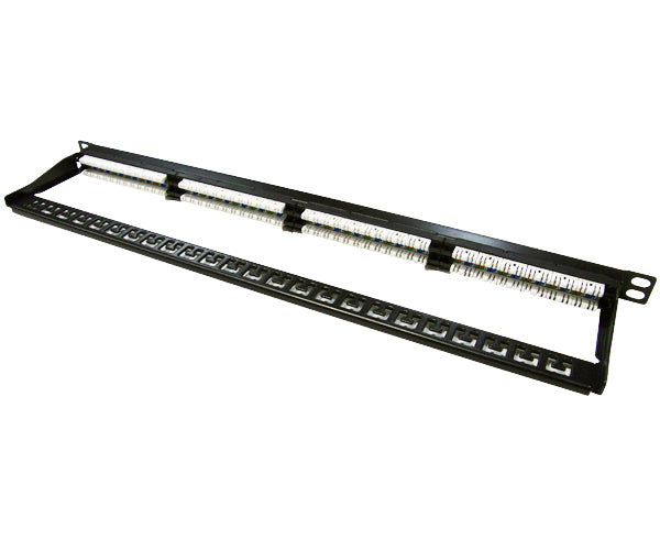 CAT5E High Density 24 Patch Panel, Half-U 180° IDC's frame right view