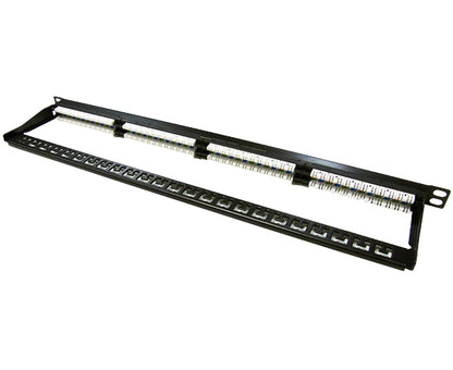 CAT5E High Density 24 Patch Panel, Half-U 180° IDC's frame right view
