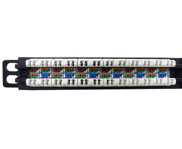 CAT5E High Density 24 Patch Panel, Half-U 180° IDC's interior view