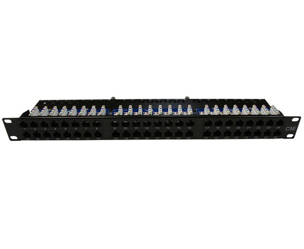 CAT5E High Density 48 Patch Panel, 1U - Front View