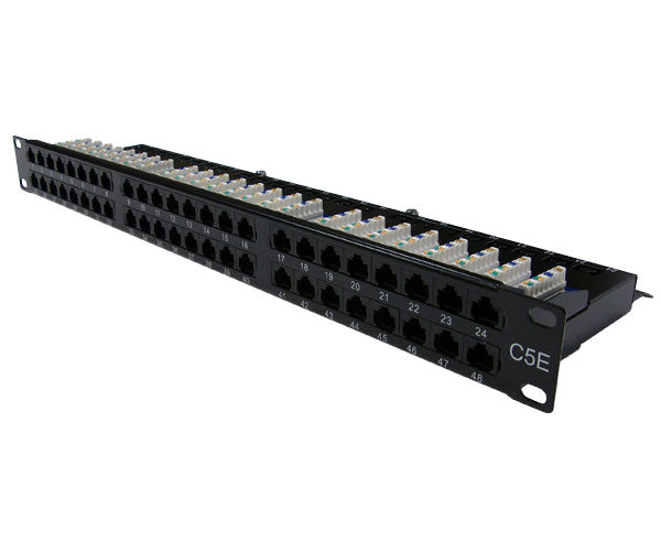 CAT5E High Density 48 Patch Panel, 1U - Right View