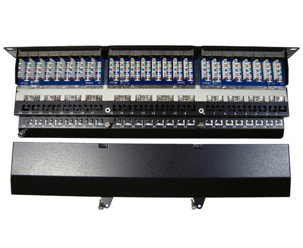 CAT5E High Density 48 Shielded Patch Panel, 1U 3 view