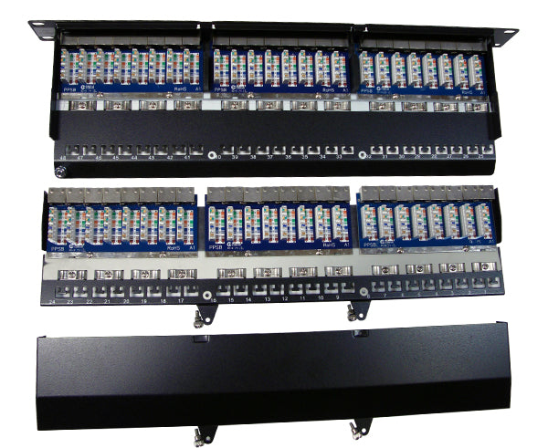 CAT5E High Density 48 Shielded Patch Panel, 1U 3 view