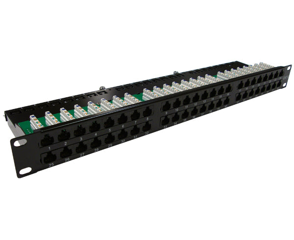 48 Port CAT6 Patch Panel, Preloaded — Primus Cable