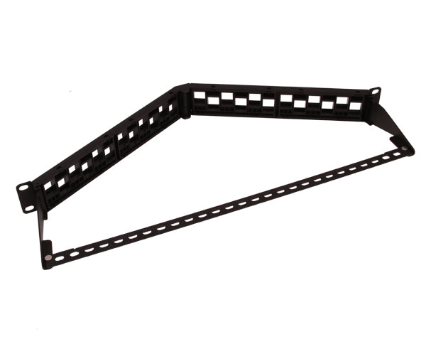 Angled 24-Port Patch Panel 1U High Density Rack Mount — Primus Cable