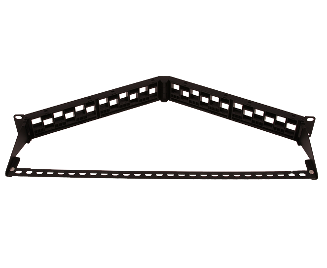 Angled 24-Port Patch Panel 1U High Density Rack Mount — Primus Cable