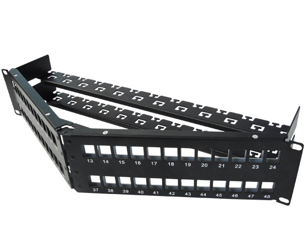 Blank Shielded Patch Panel, 24 & 48 Port Angled, 1U & 2U, High Density, w/Cable Mgmt Bar 2 of 8