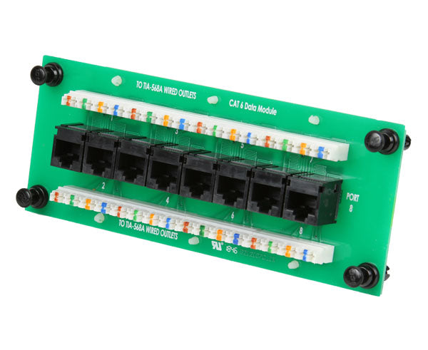 CAT6 Network 8-Port Data Module 110 Style IDC Terminals — Primus Cable