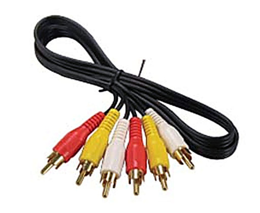 RCA Composite Cable, M/M 3 x Audio/Video Gold Plated - 6FT