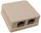 CAT5E Surface Mount Box, 2 Port Loaded Universal Box Case - Almond