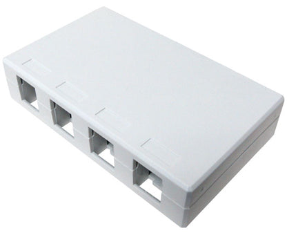 Surface Mount Box, 4-Port, Unloaded - White