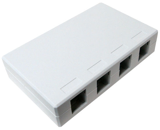 Surface Mount Box, 4-Port, Unloaded - White