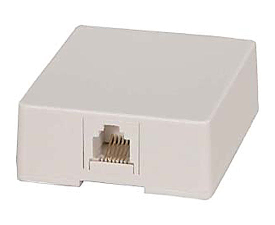 RJ12 Modular Single Port Surface Mount Jack - White