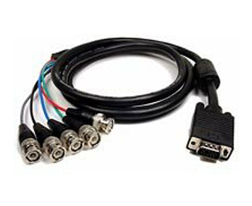 SVGA HDB15 Male to 5xBNC Cable, Super Shielded, 3ft