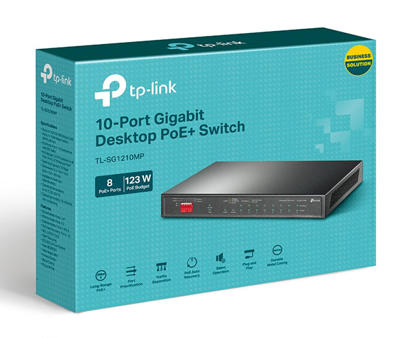 10-Port Gigabit Desktop Switch with 8-Port PoE+